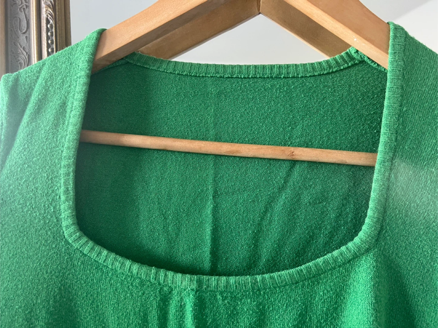 Green Square Neck Long Sleeve Top - photo 2