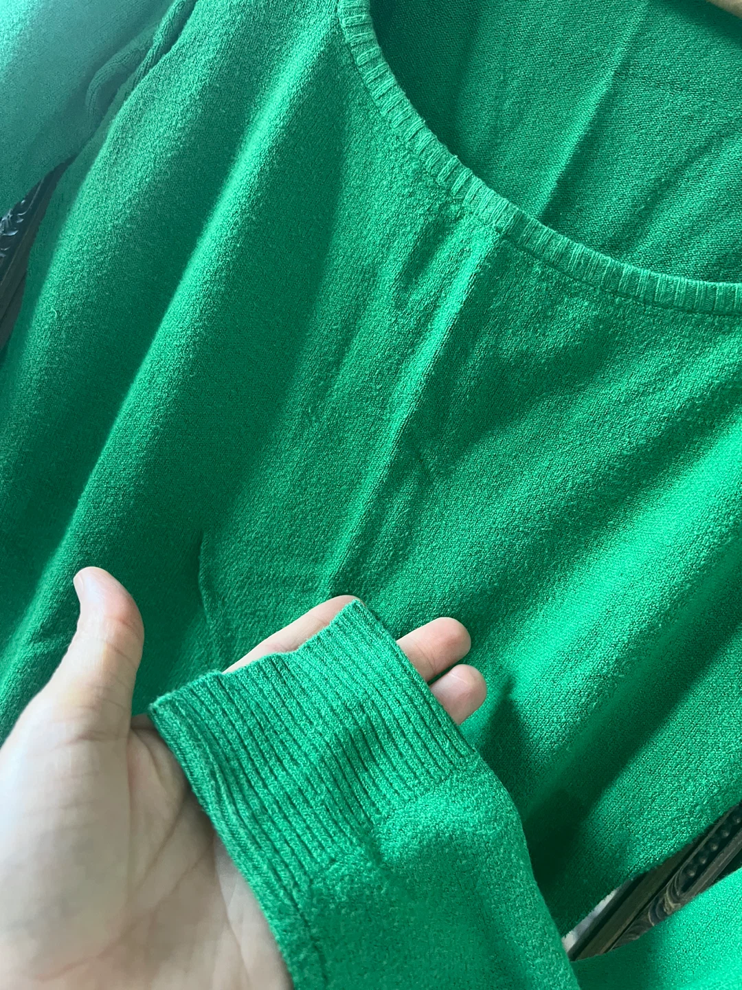 Green Square Neck Long Sleeve Top - photo 4