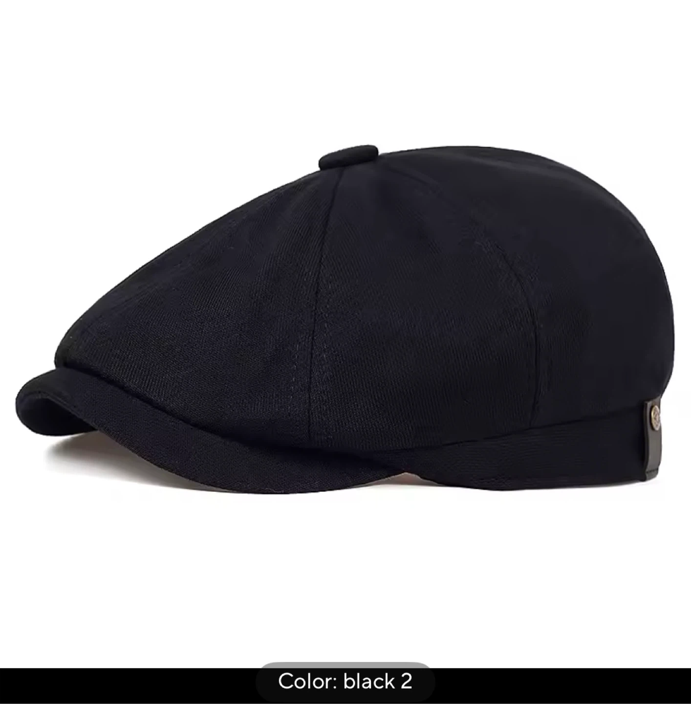 Black Newsboy Cap