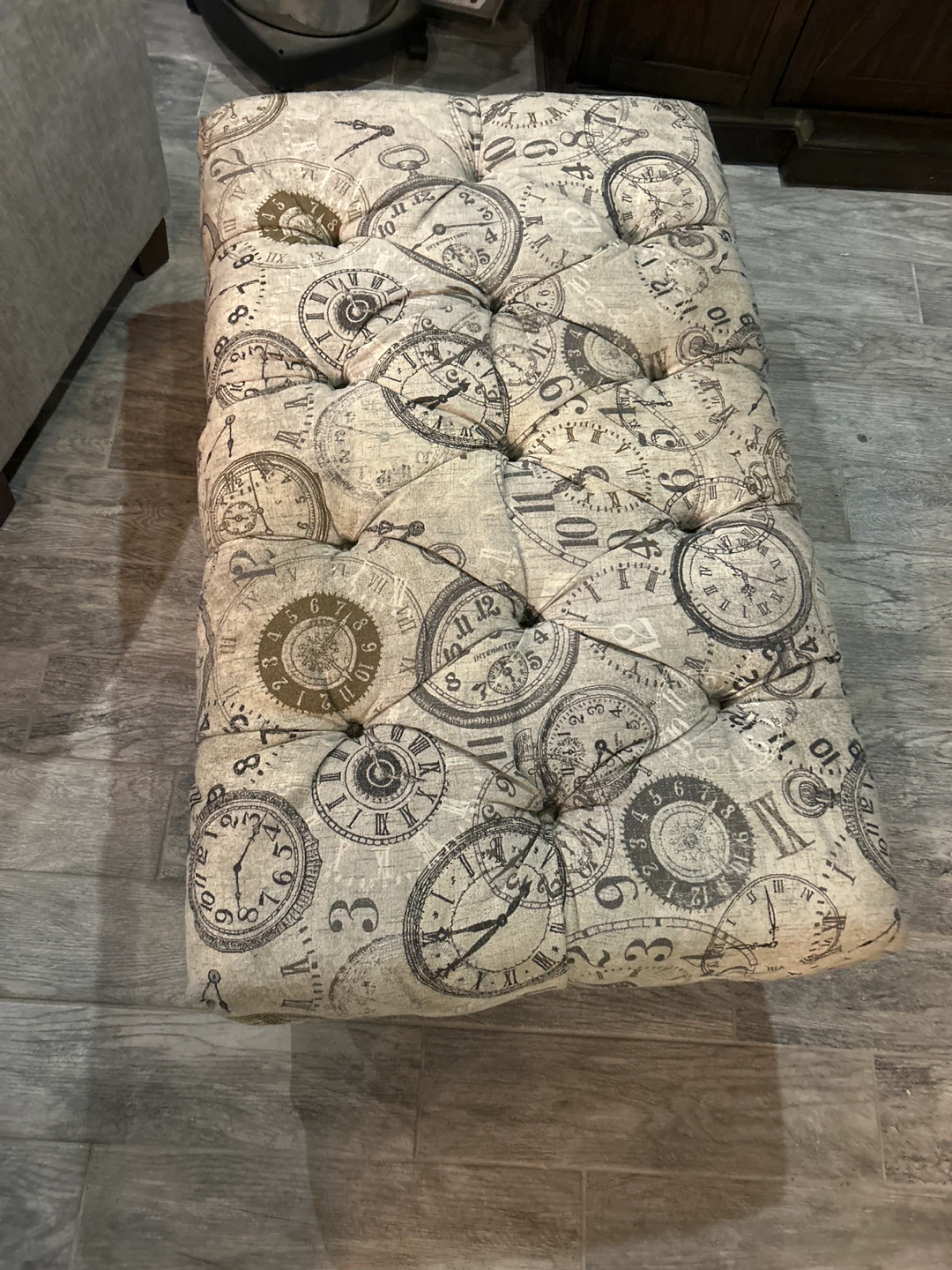 Patterned Ottoman Footstool