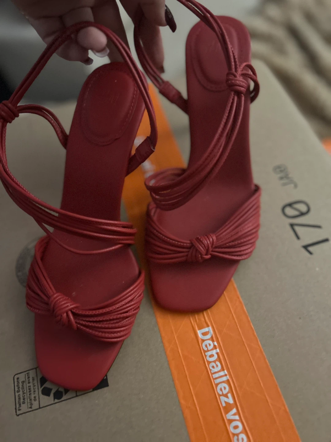 H&M Red Strappy Heeled Sandals - photo 2