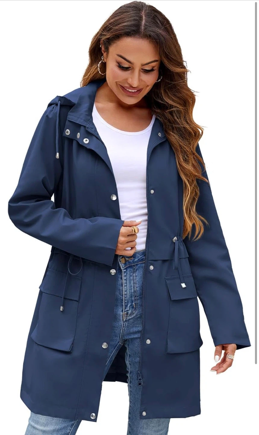 NEW! Mixxmix Waterproof Lined Rain Trenchcoat with Hood - photo 2