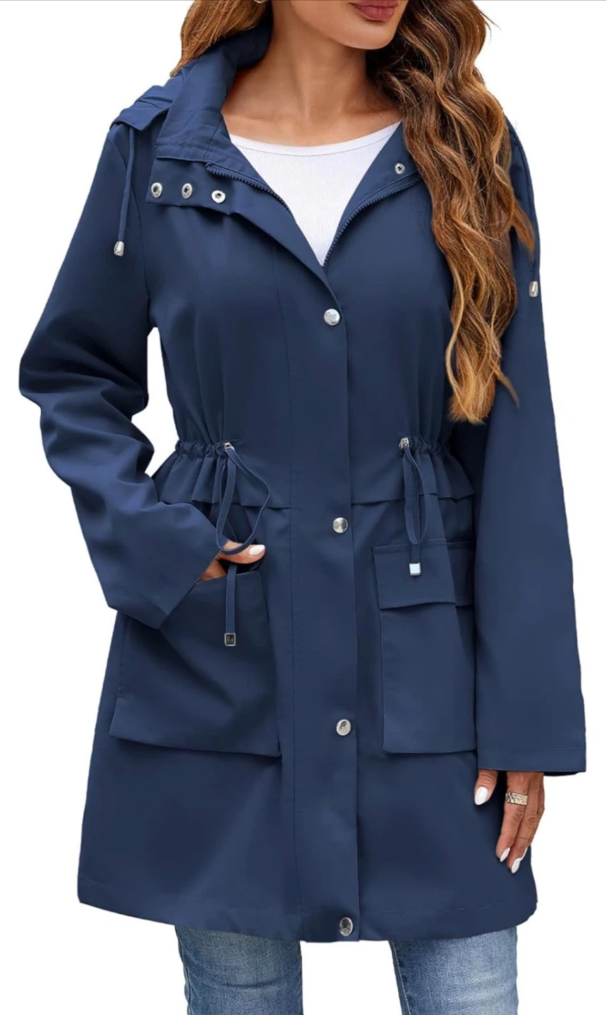 NEW! Mixxmix Waterproof Lined Rain Trenchcoat with Hood