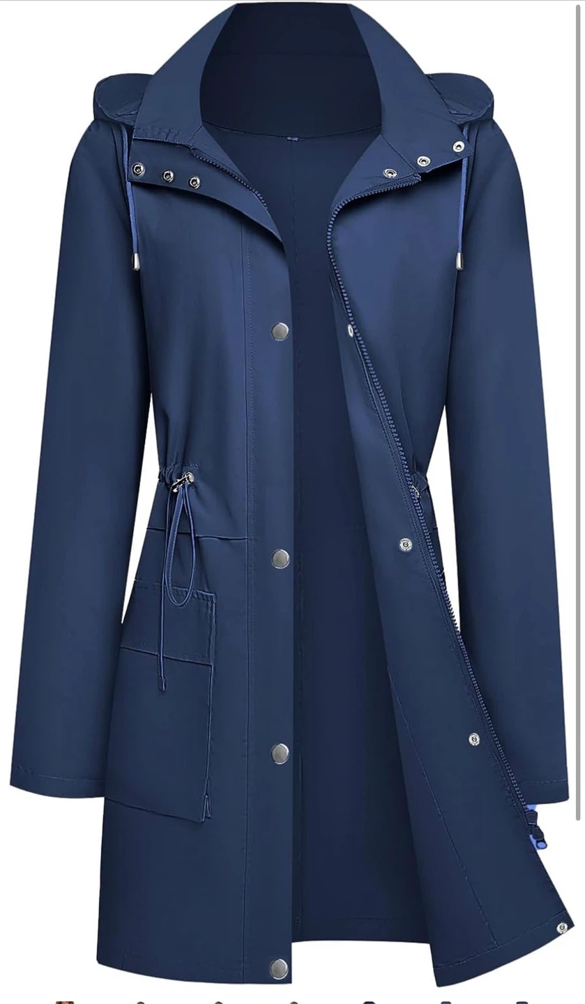 NEW! Mixxmix Waterproof Lined Rain Trenchcoat with Hood - photo 5