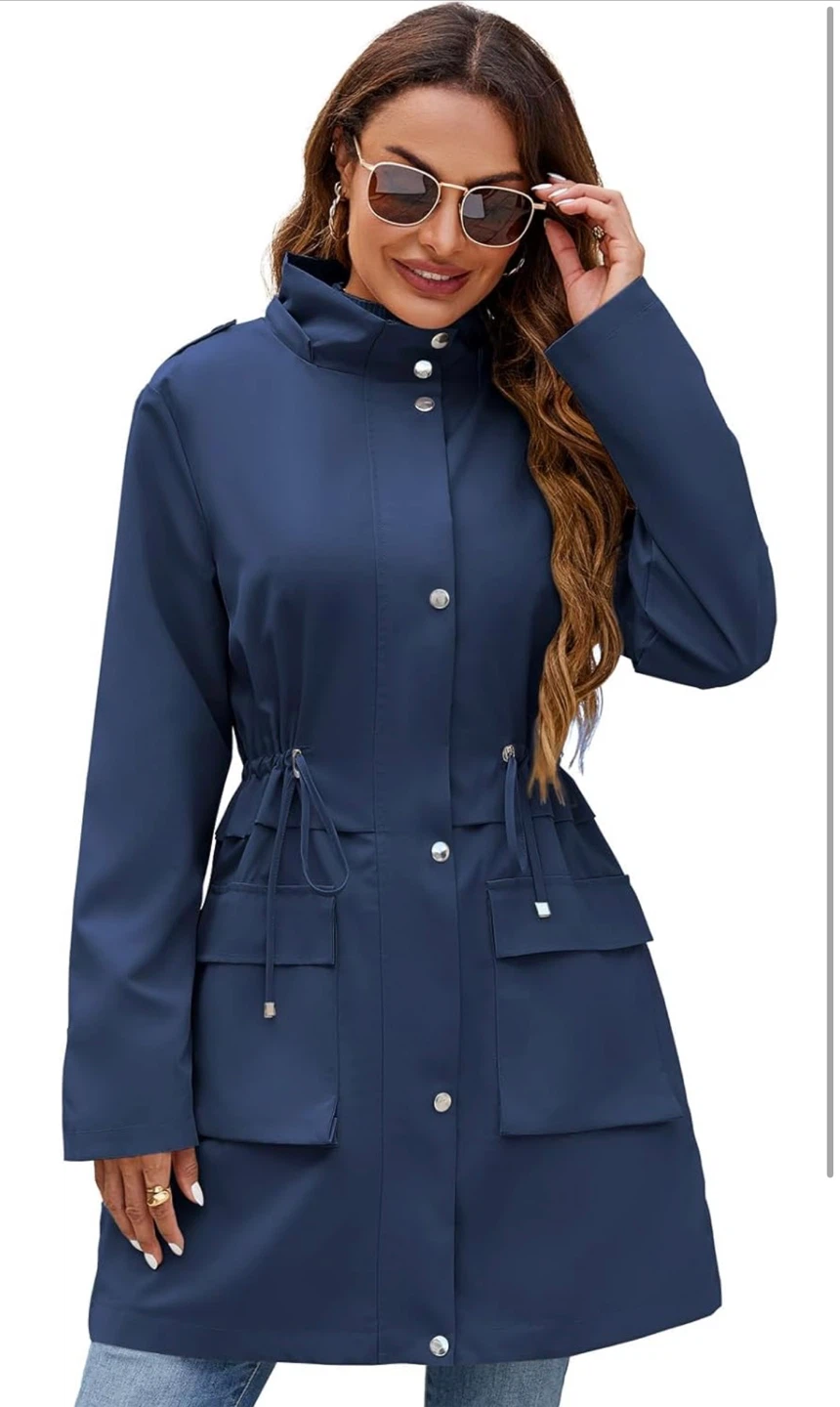 NEW! Mixxmix Waterproof Lined Rain Trenchcoat with Hood - photo 4