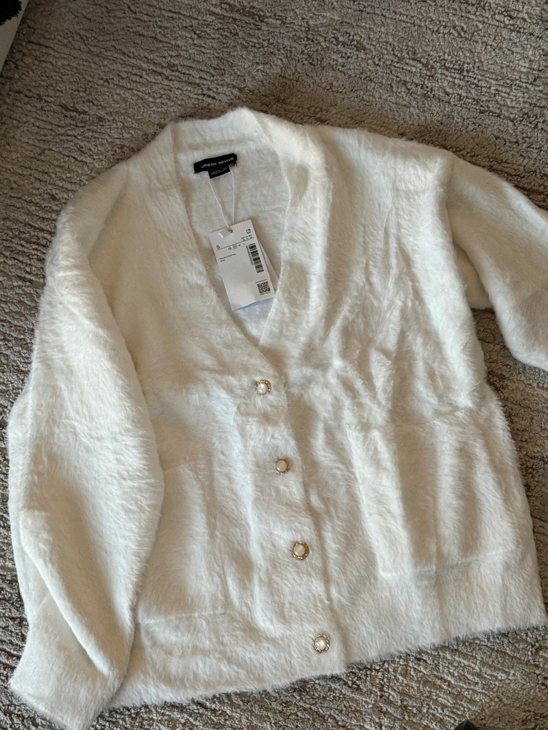 Urban Revivo White Cardigan Size S - photo 2