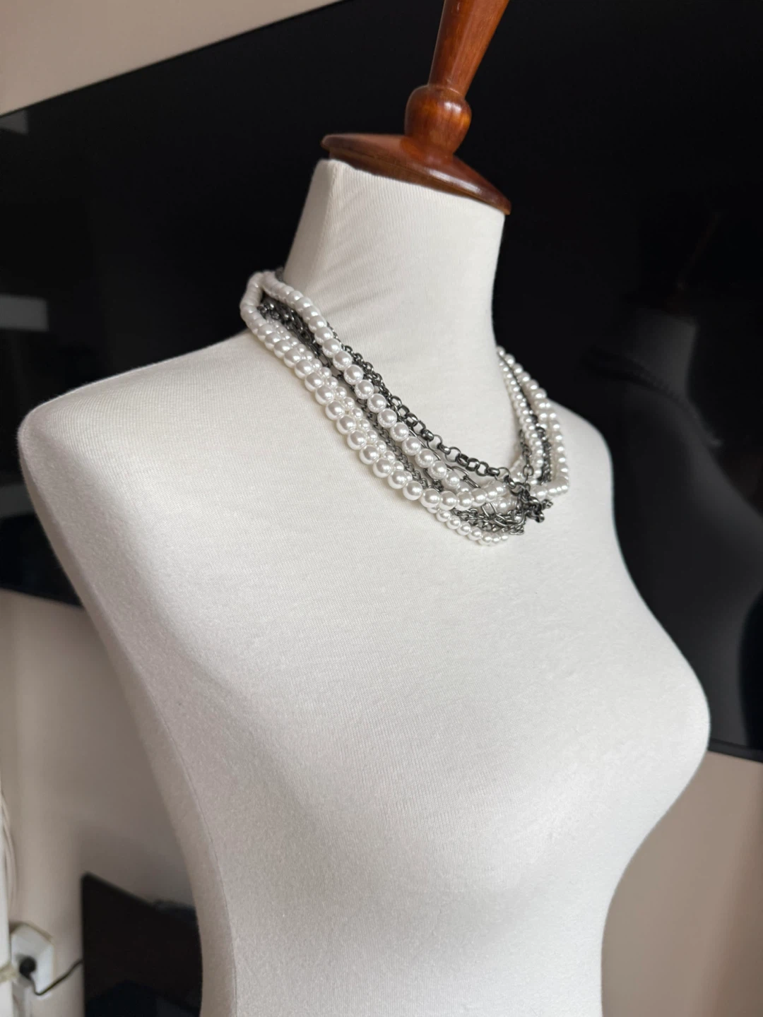 Multi-Strand Pearl & Chain Necklace - photo 2