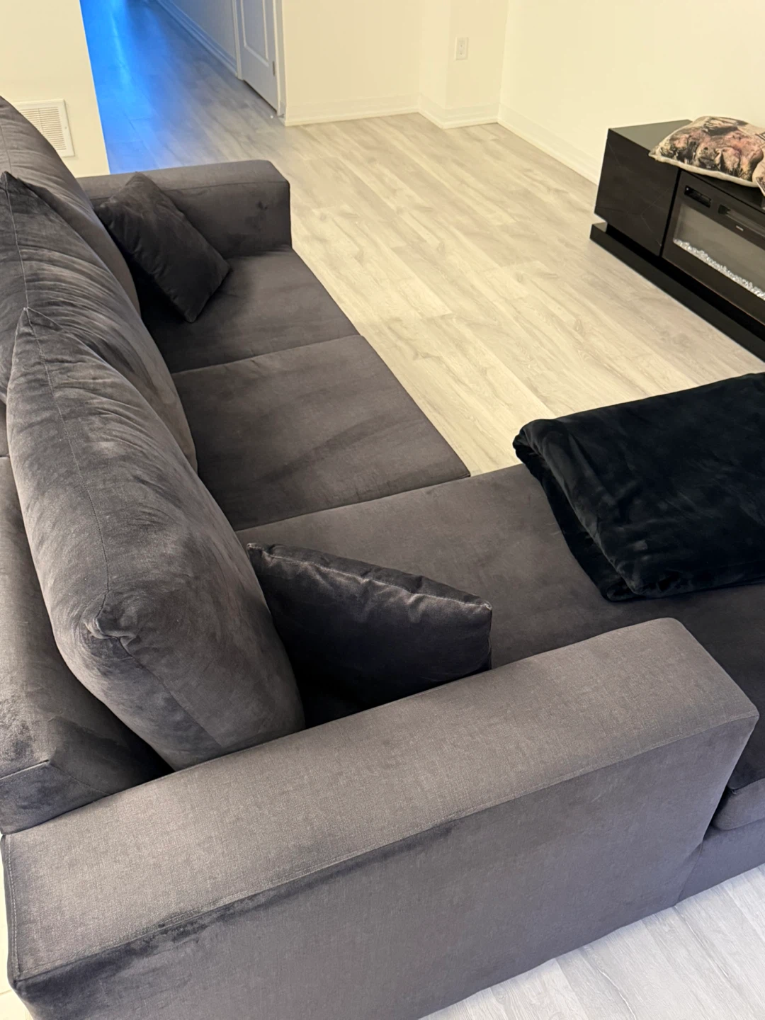 Grey Sectional Sofa with Chaise - photo 4