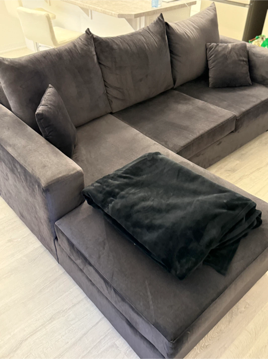 Grey Sectional Sofa with Chaise - photo 5