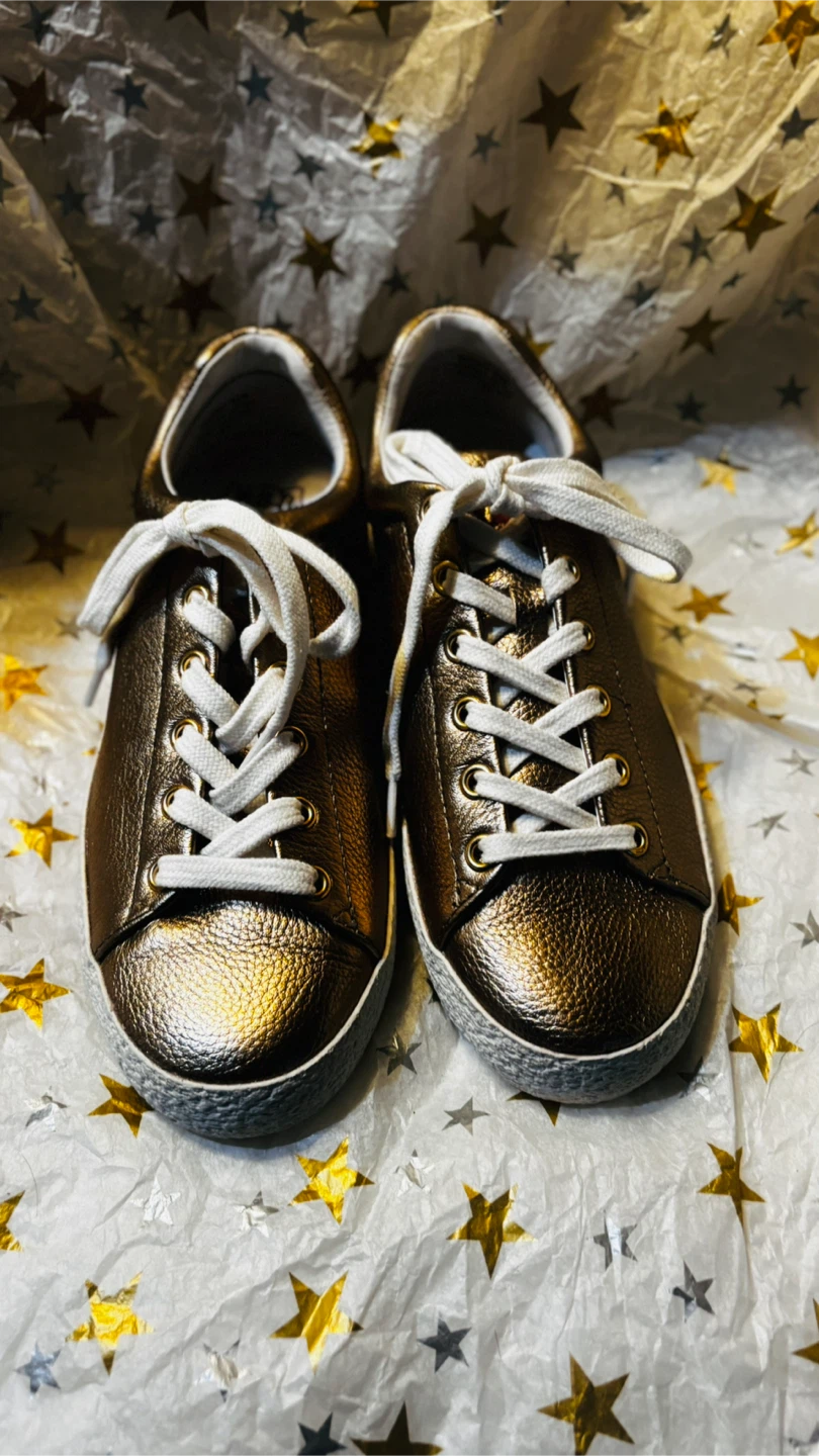 Ash Bronze Leather Sneakers Size 7 - photo 3
