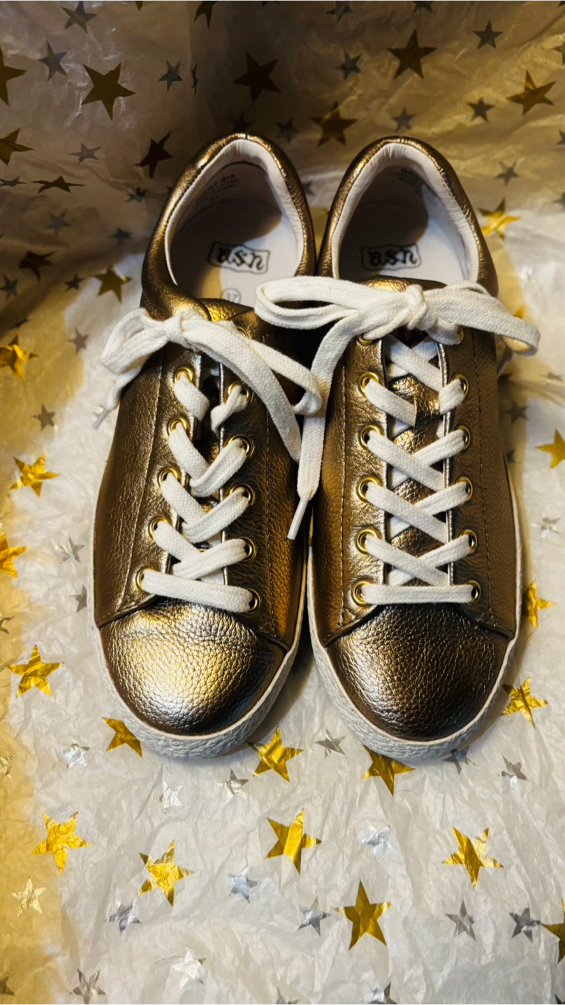 Ash Bronze Leather Sneakers Size 7