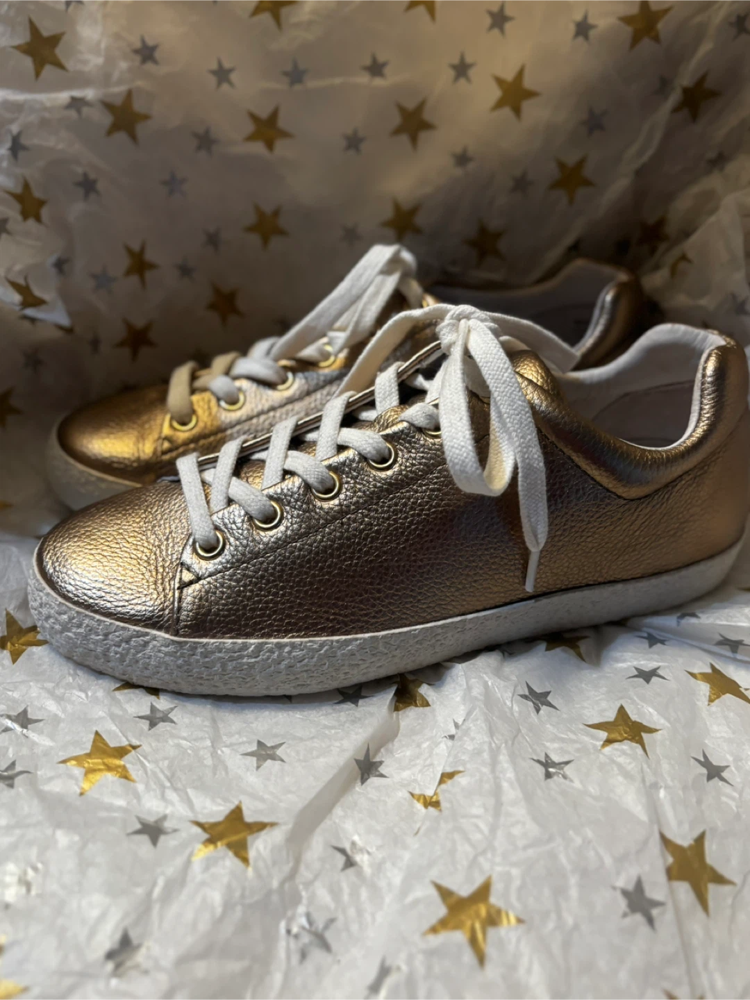 Ash Bronze Leather Sneakers Size 7 - photo 2