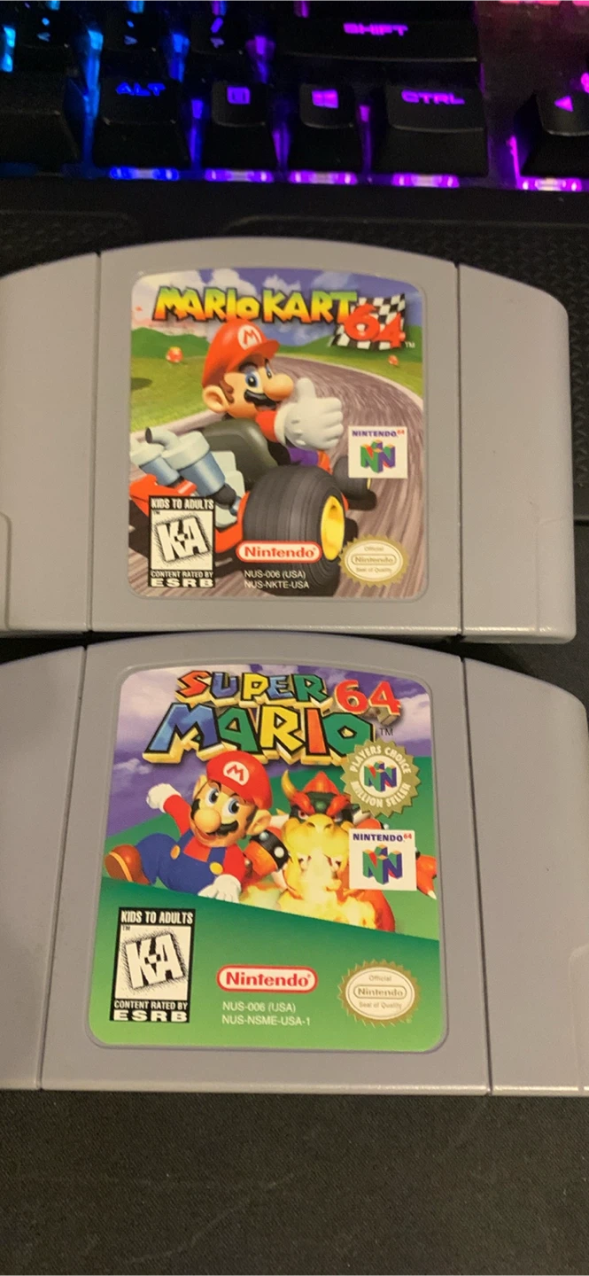 Nintendo 64 Console & Mario Kart 64 Game - photo 2