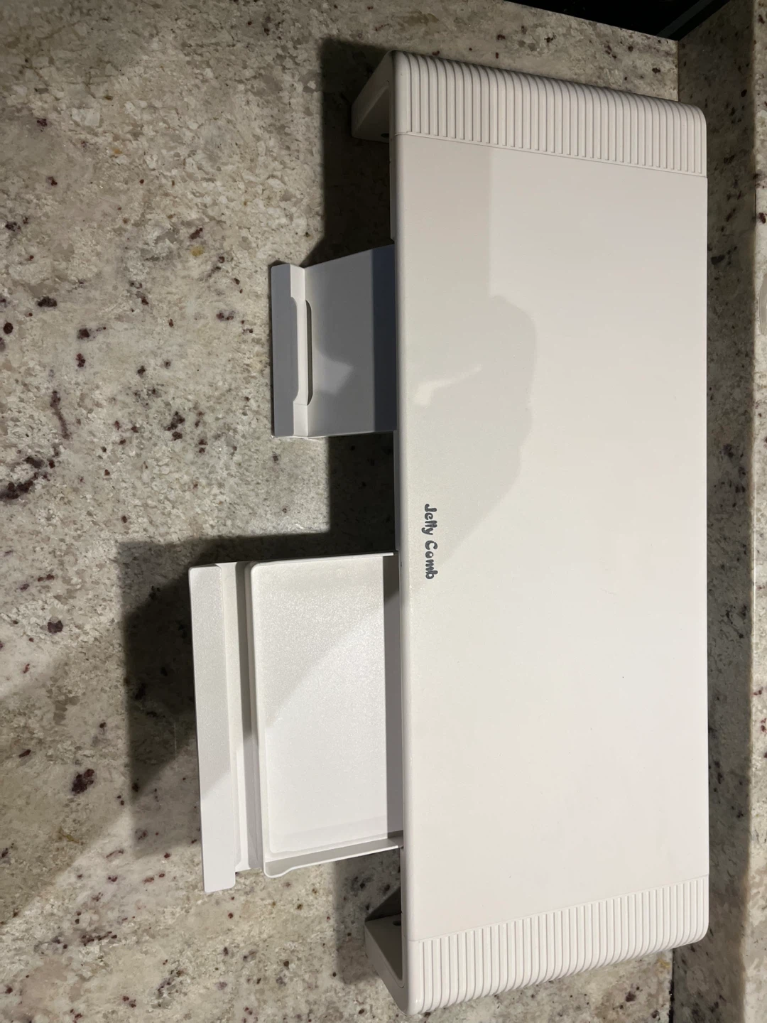 Jetty Comb White Under Desk Shelf