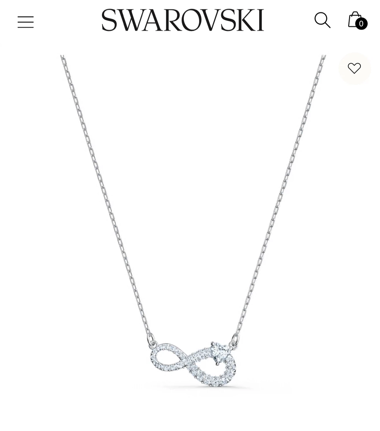 Swarovski Hyperbola Infinity Necklace Still in Box
