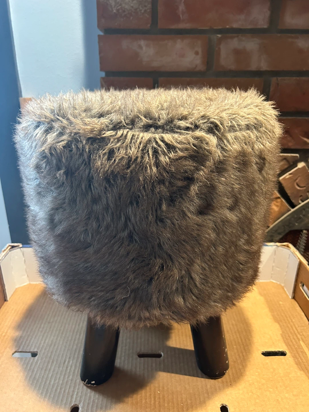 Faux Fur Ottoman Footstool