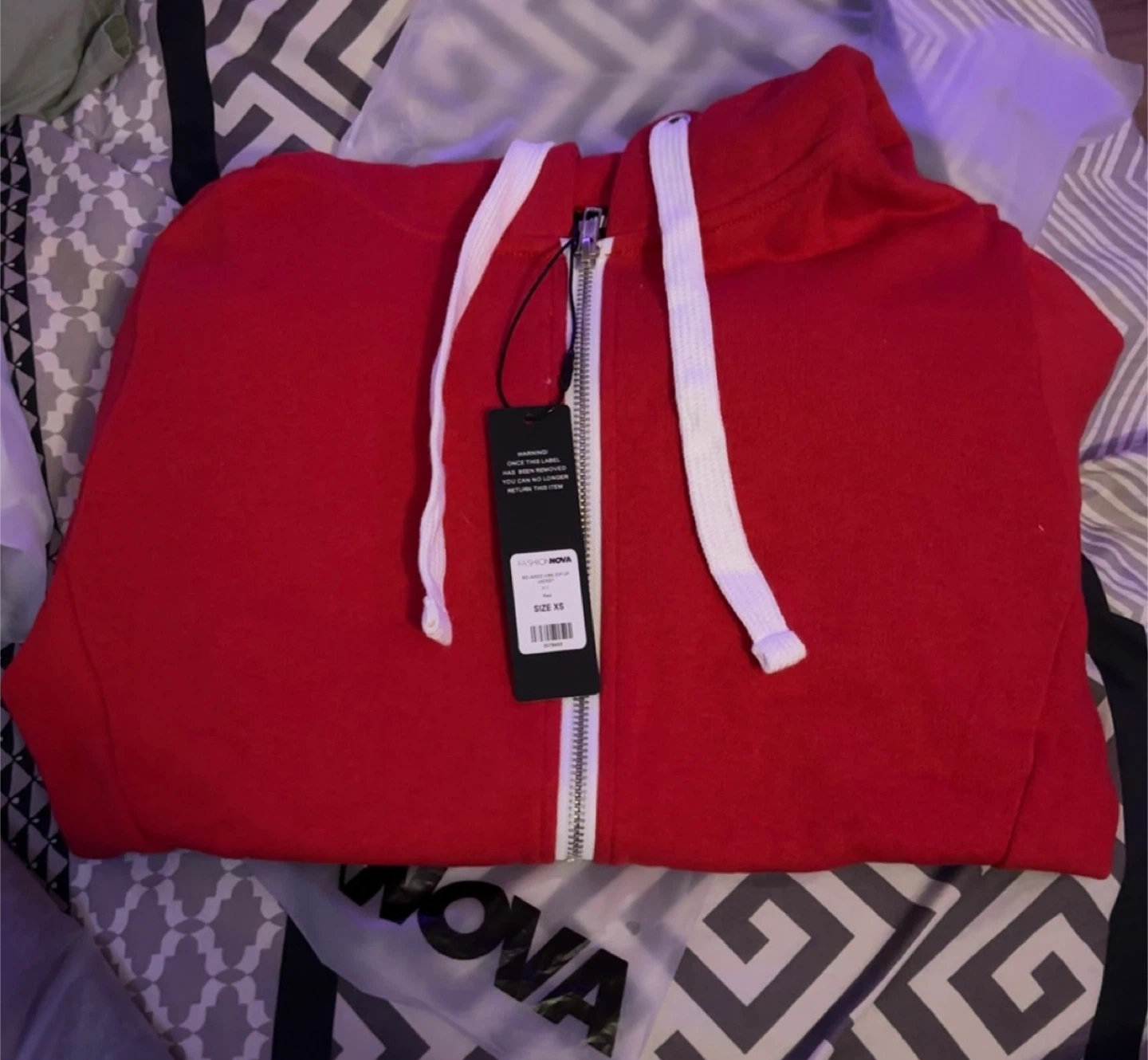 Fashion Nova Relaxed Vibe Zip Up Jacket - XS - photo 3