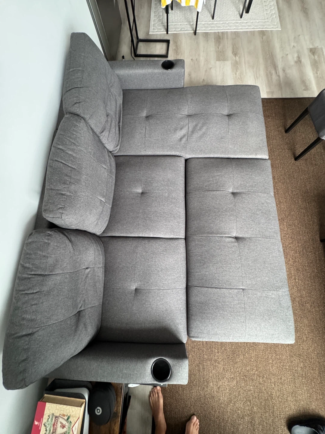 Gray Sectional Sofa with Pull-Out Bed - photo 5