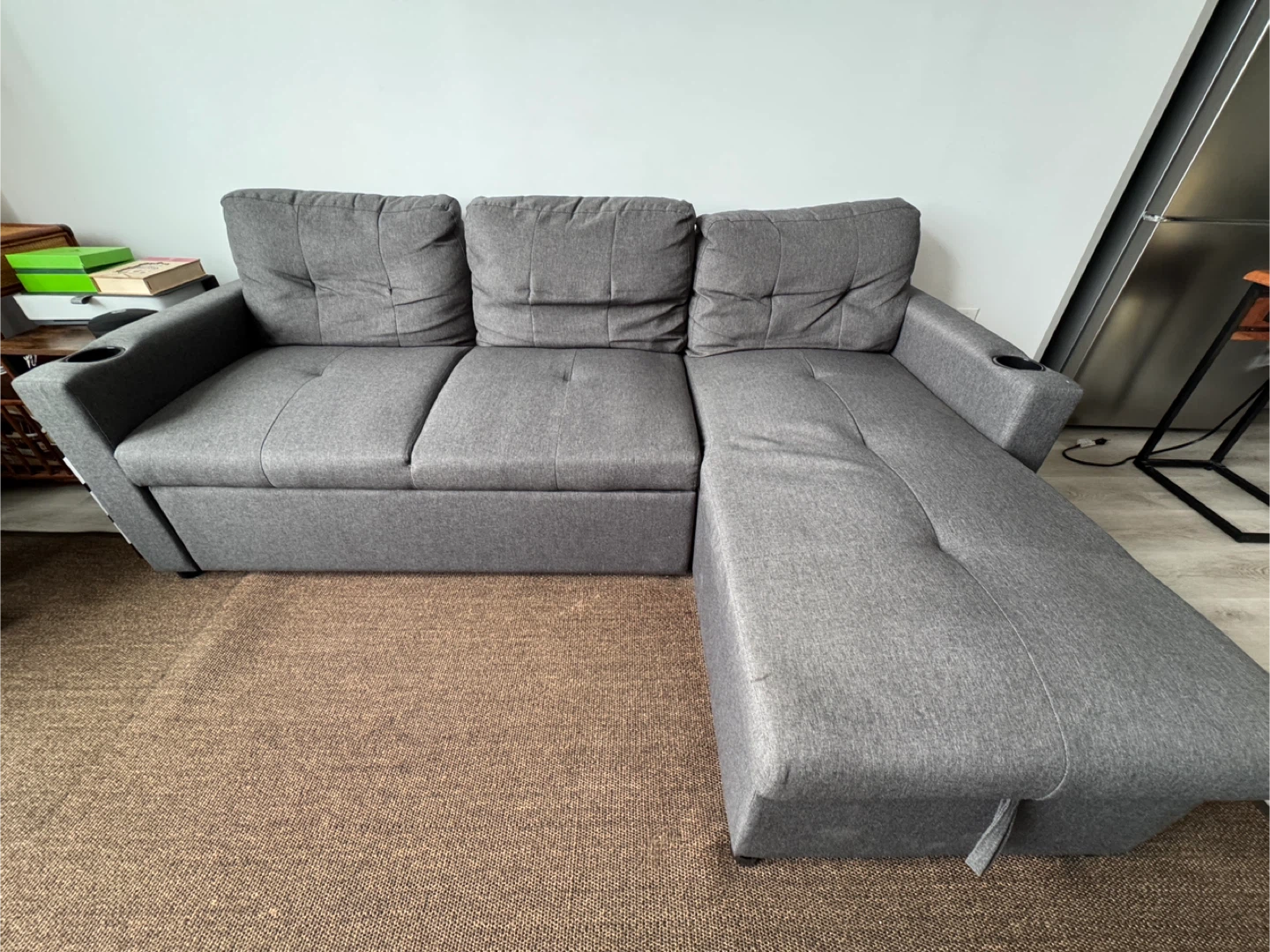 Gray Sectional Sofa with Pull-Out Bed - photo 2