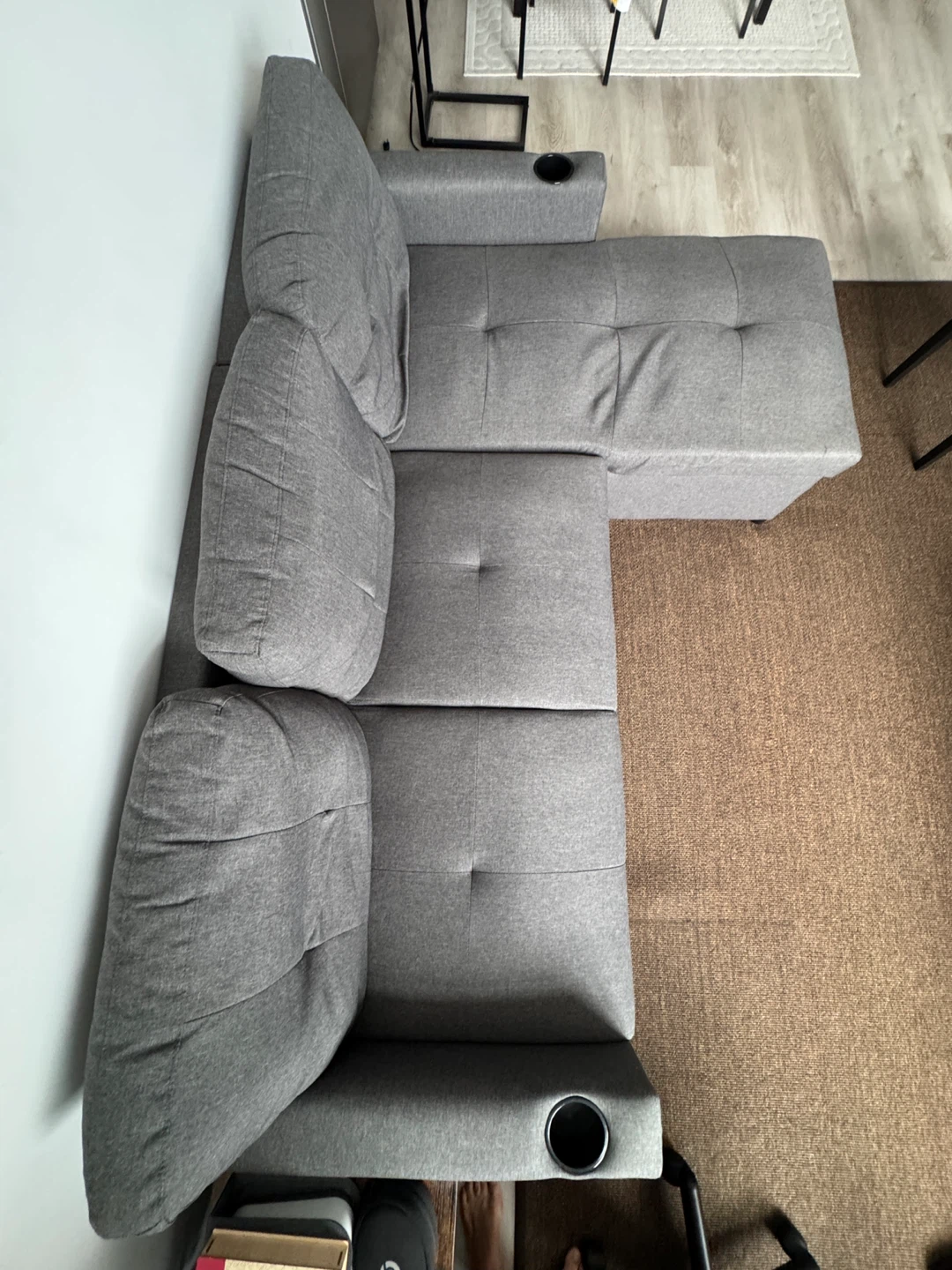Gray Sectional Sofa with Pull-Out Bed - photo 3