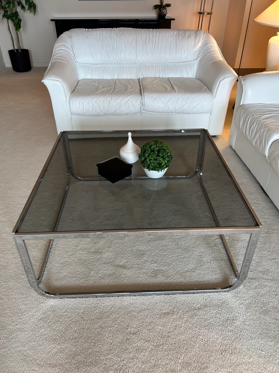 Square Glass Top Coffee Table