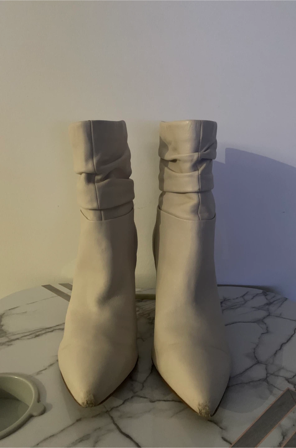 MARC FISHER Leather Off-White/Ivory Booties - photo 3