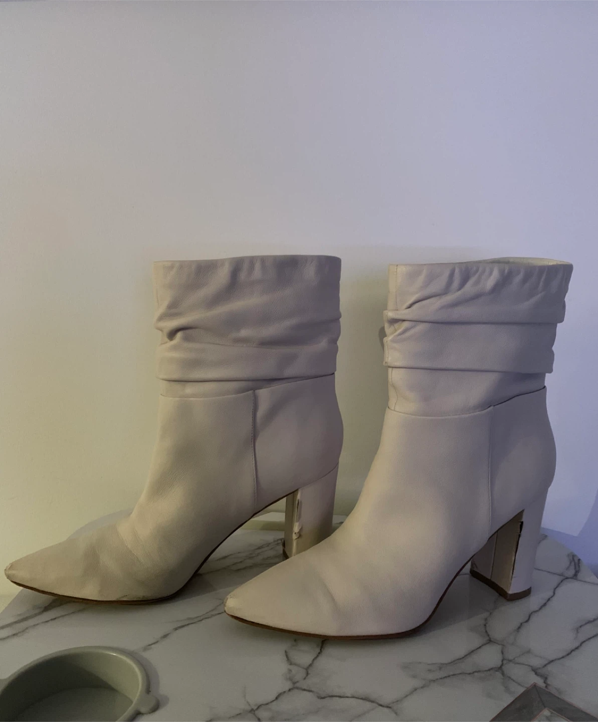MARC FISHER Leather Off-White/Ivory Booties - photo 2