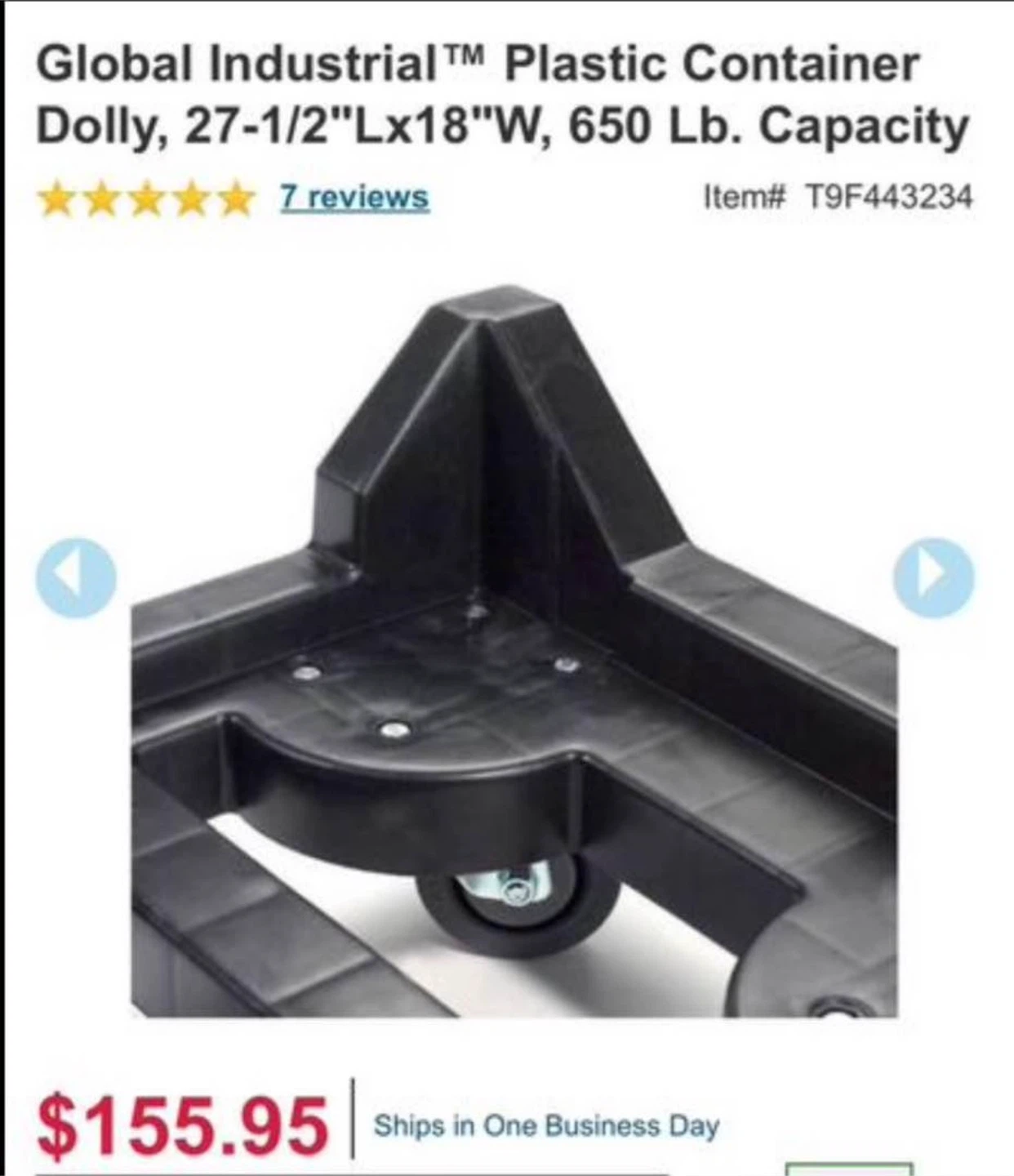 Free delivery Used Global Industrial Plastic Container Dolly - photo 3