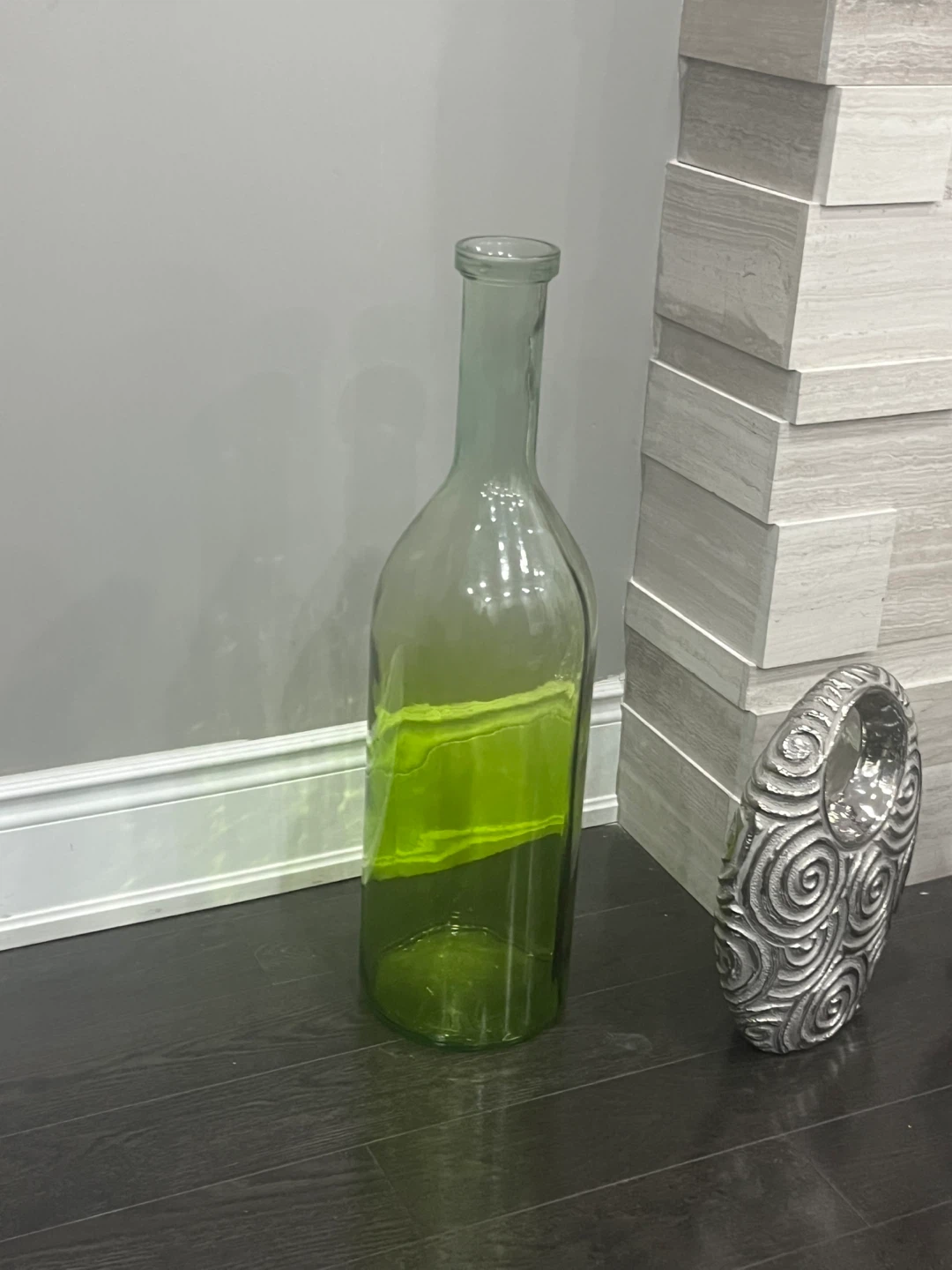 Decorative Green Glass Bottle Vase