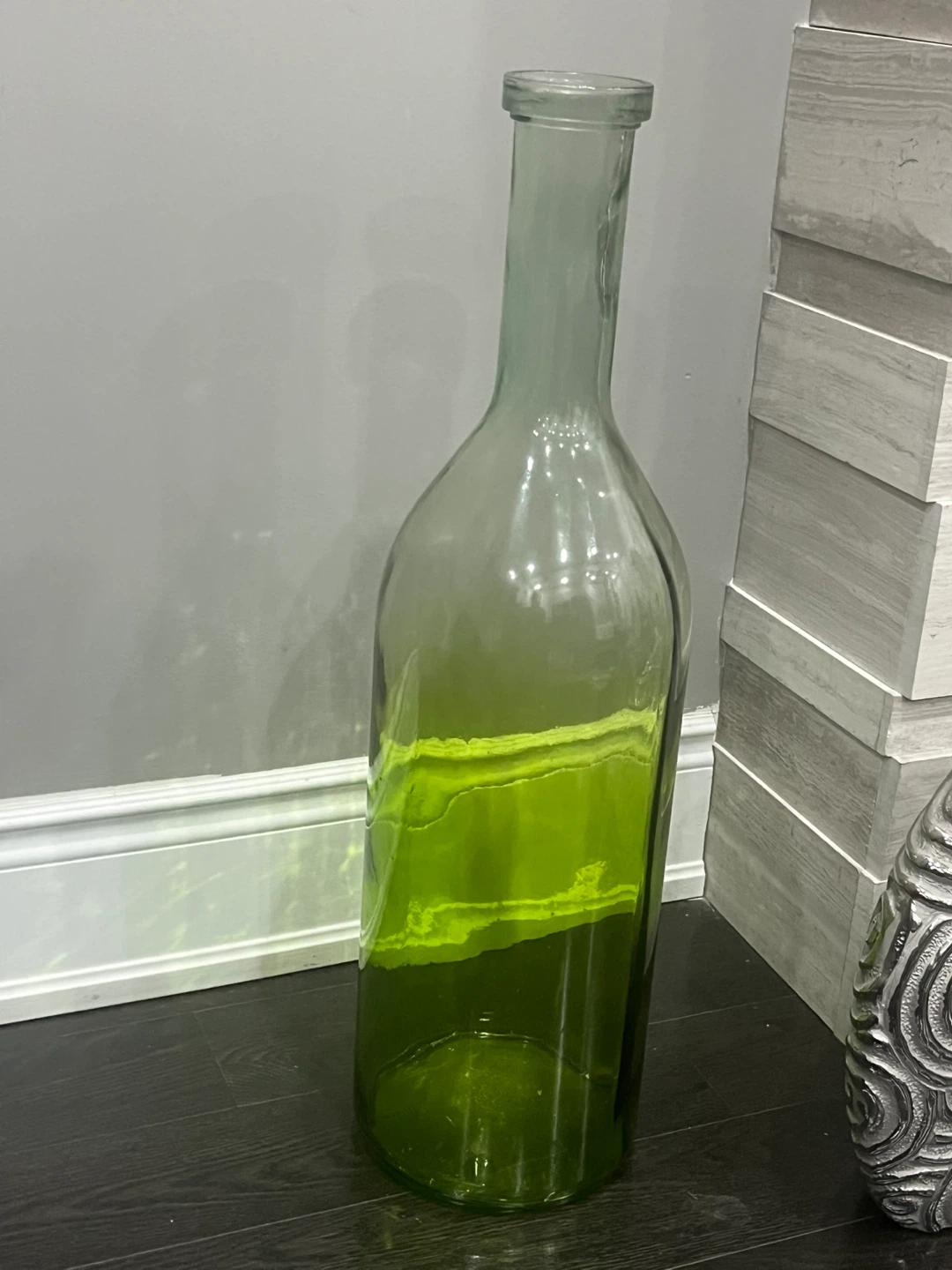 Decorative Green Glass Bottle Vase - photo 2