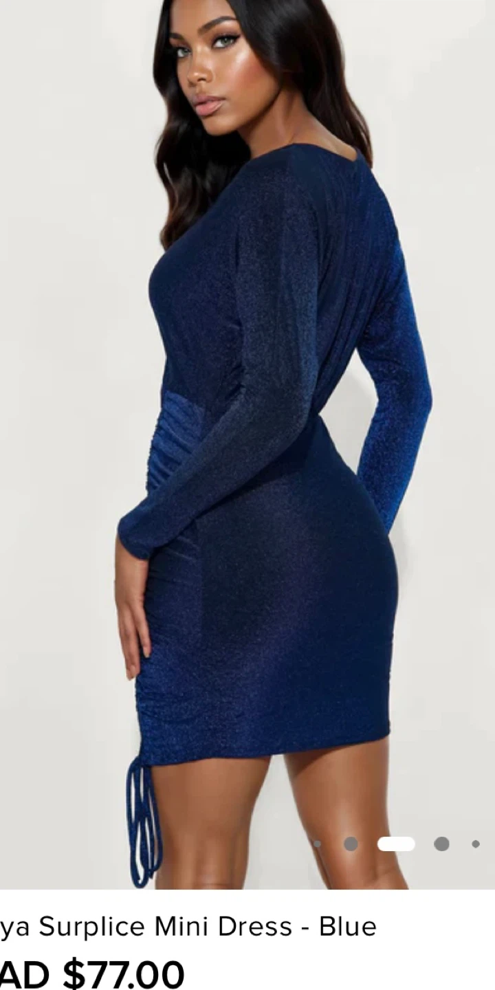 Brand New  Surplice Mini Dress - Blue - photo 3