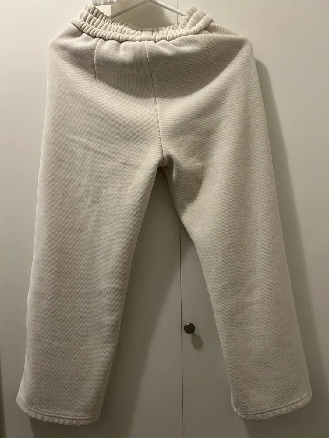White wide leg corduroy fleece pants - photo 2
