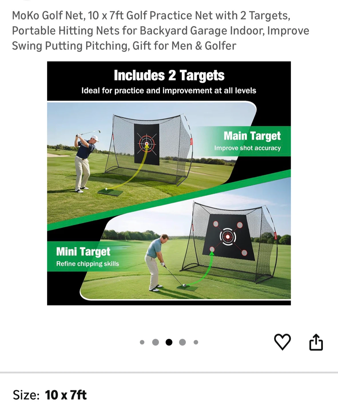Brand New Golf Net 10 x 7ft with 2 Targets - photo 3