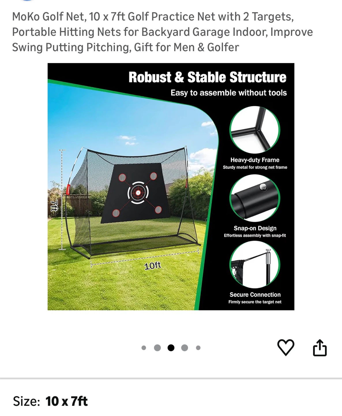 Brand New Golf Net 10 x 7ft with 2 Targets - photo 5