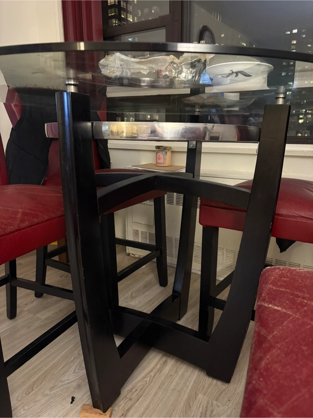 Red Leather Bar Stools (Set of 4) - photo 2