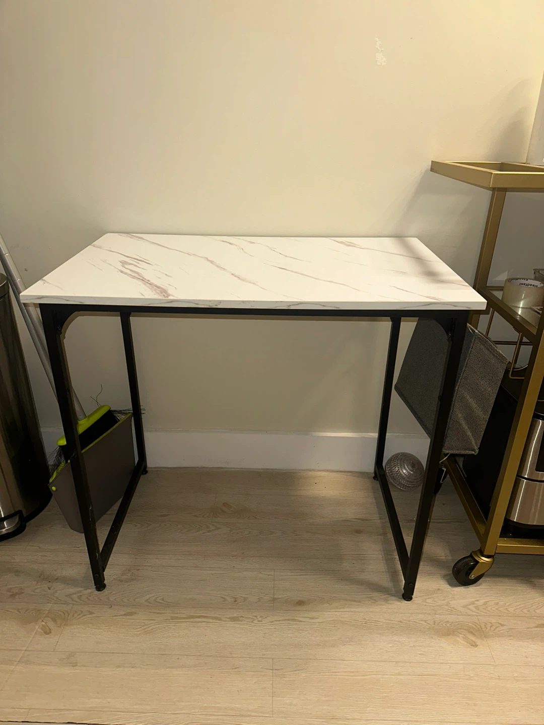 Mr IRONSTONE 31" White Marble Computer Desk - photo 2