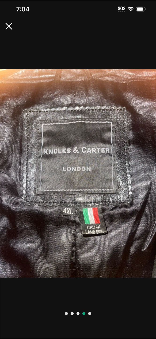 Knoles & Carter London Black Leather Jacket 4XL - photo 3
