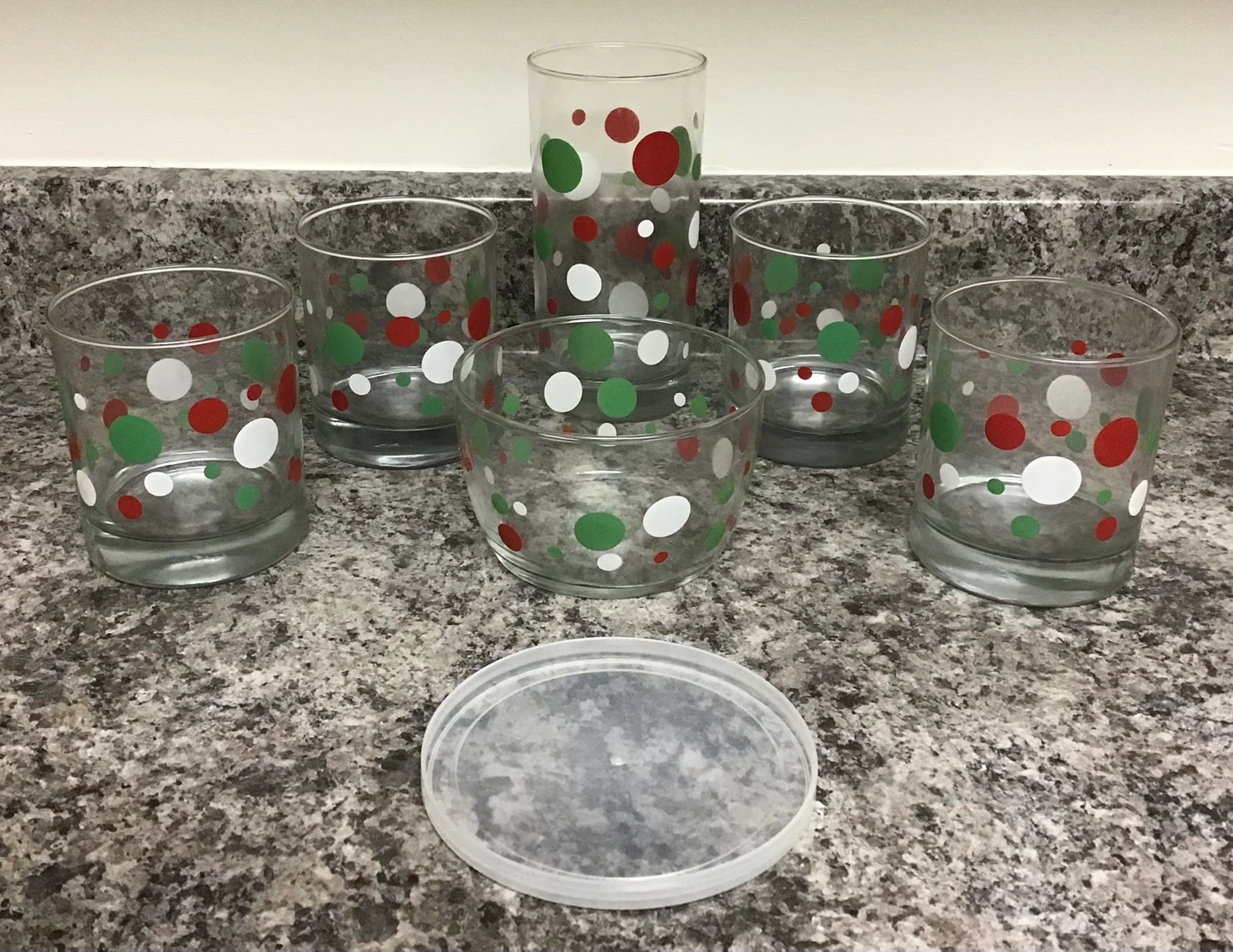 Holiday Polka Dot Glass Set
