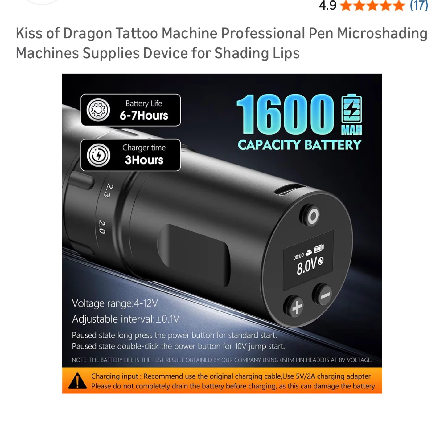 Brand New Kiss of Dragon Tattoo Machine Pen - photo 3