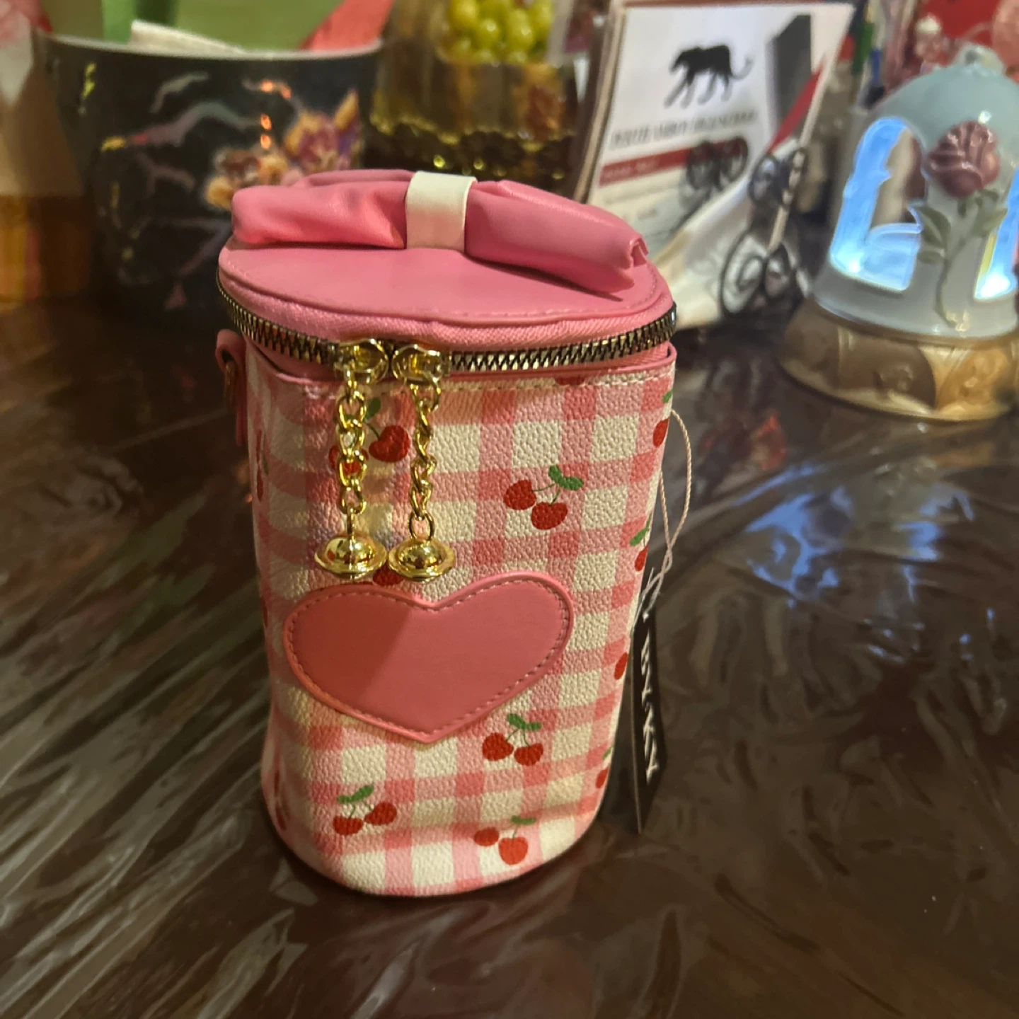 BY:KY Pink Cherry Print Bag