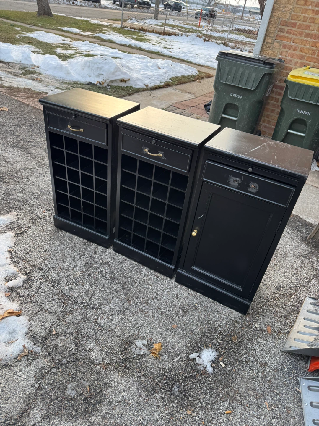 Black Storage Cabinets - Set of 3 - photo 2