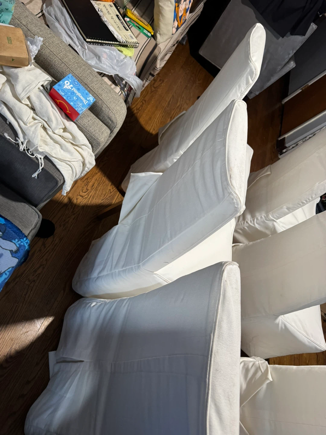 6 White Parsons Dining Chairs with Slipcovers - photo 4