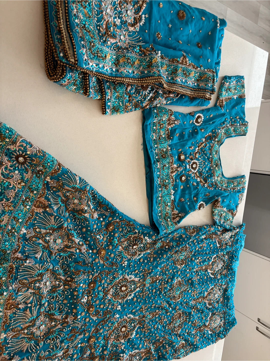 Teal Embellished Lehenga Choli Set