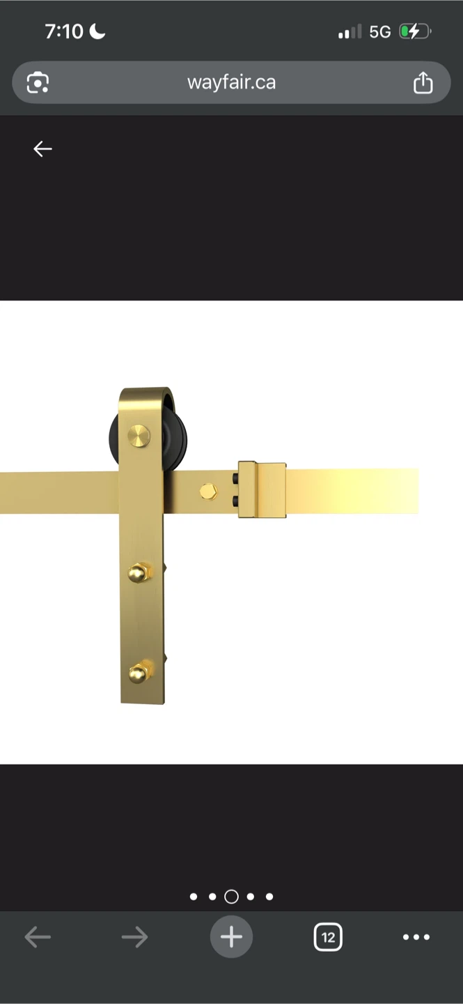 New Brushed Gold Barn Door Hardware Kit - photo 4