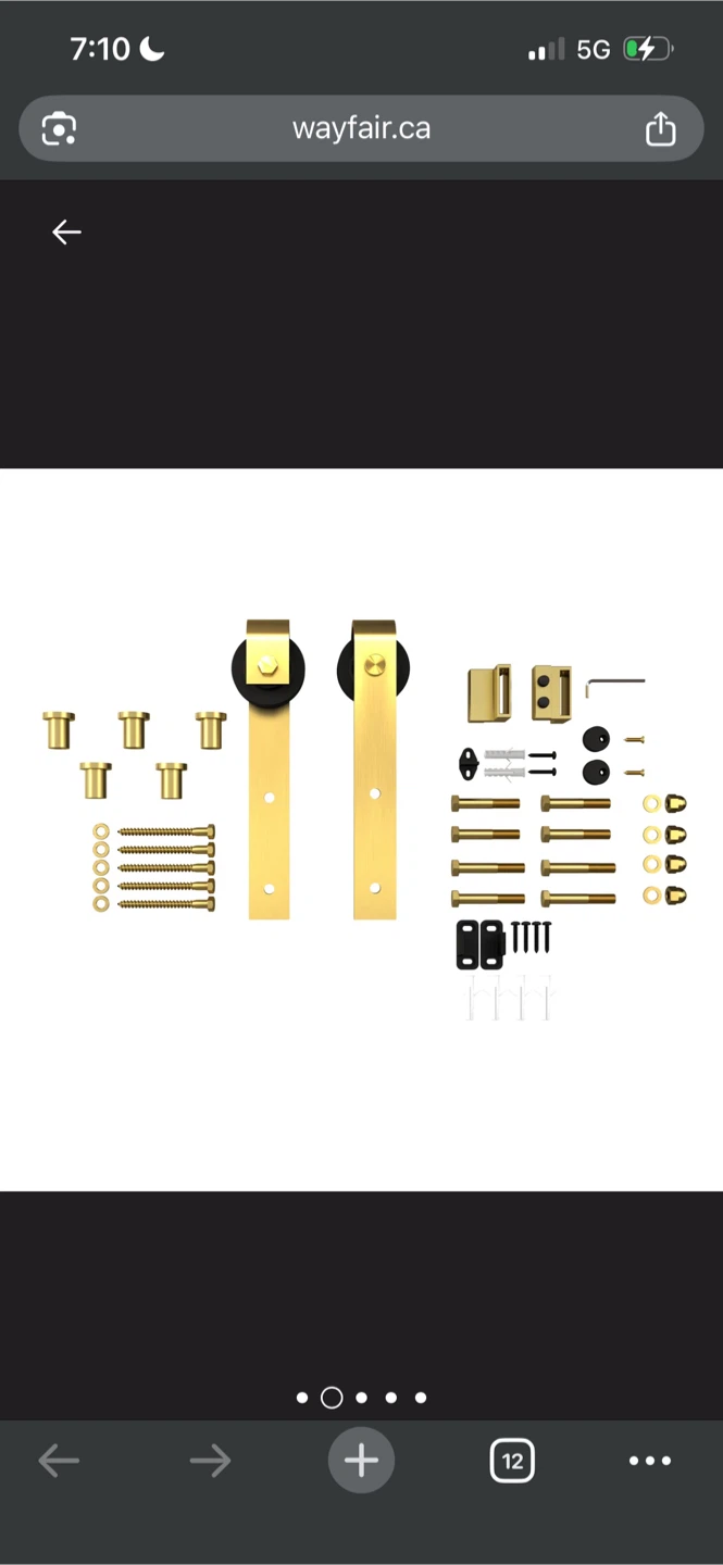 New Brushed Gold Barn Door Hardware Kit - photo 2