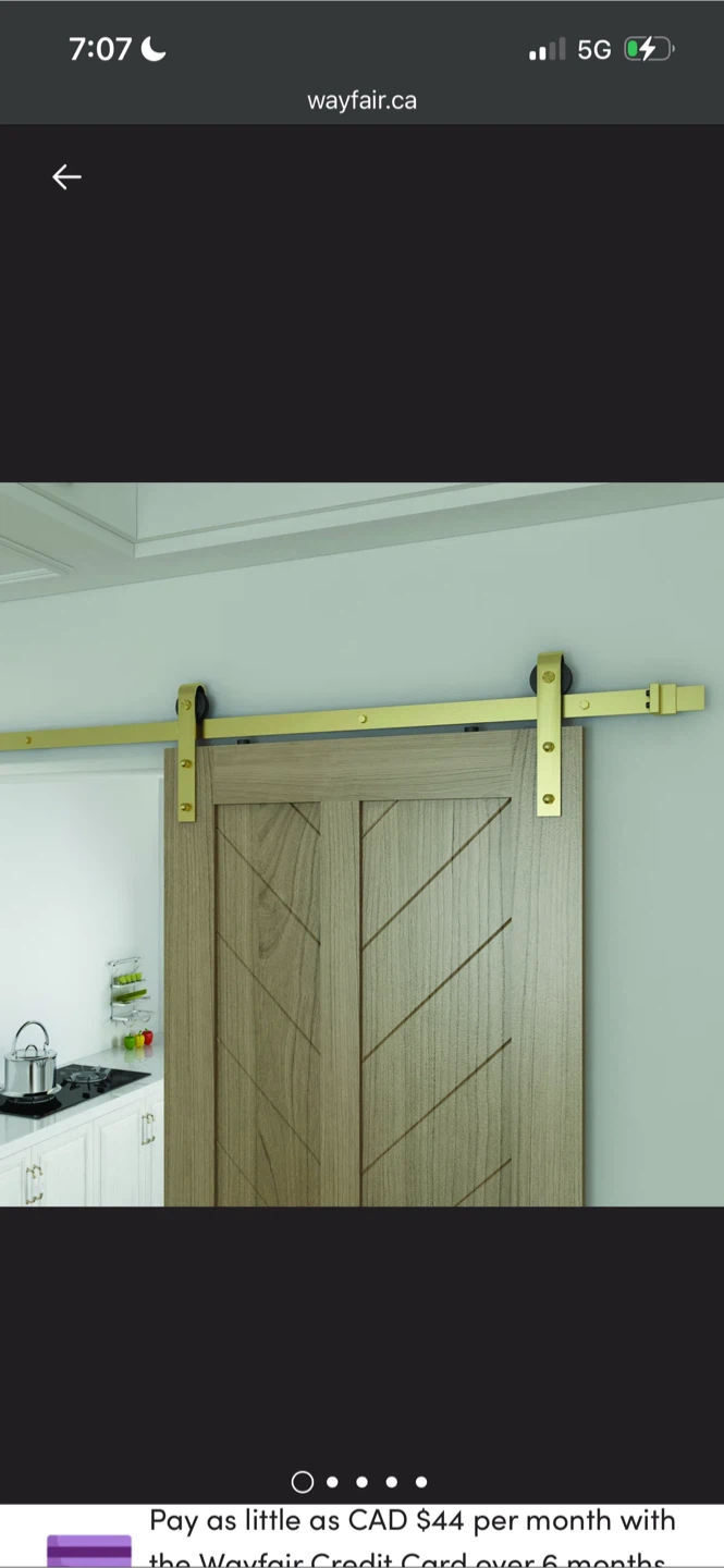 New Brushed Gold Barn Door Hardware Kit
