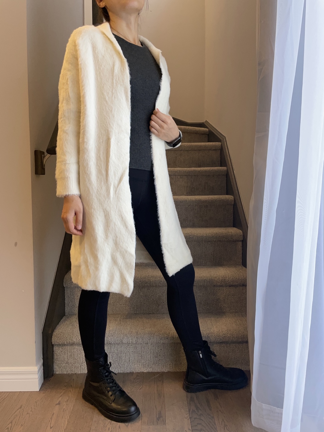 Cream Fuzzy Cardigan - Size Small - photo 3