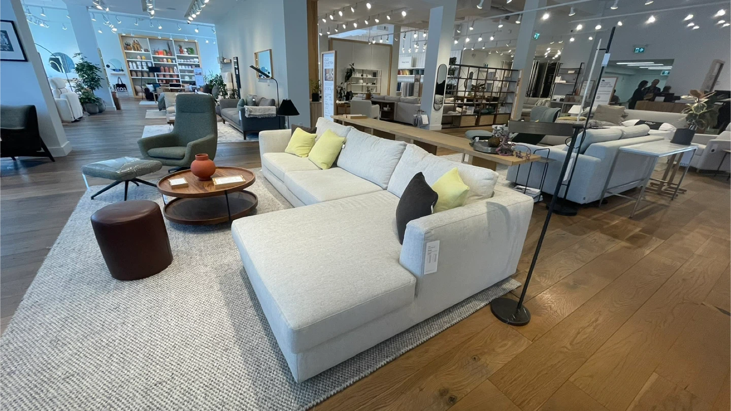 EQ3 Cello 2-Piece Sectional w/ Left Chaise & Ottoman