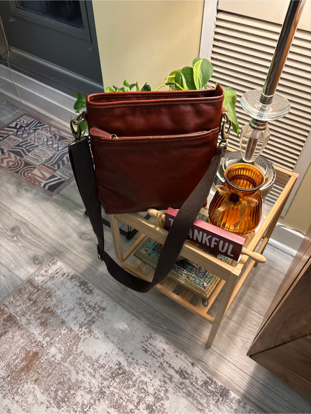 Leather Brown Crossbody Bag(unisex)