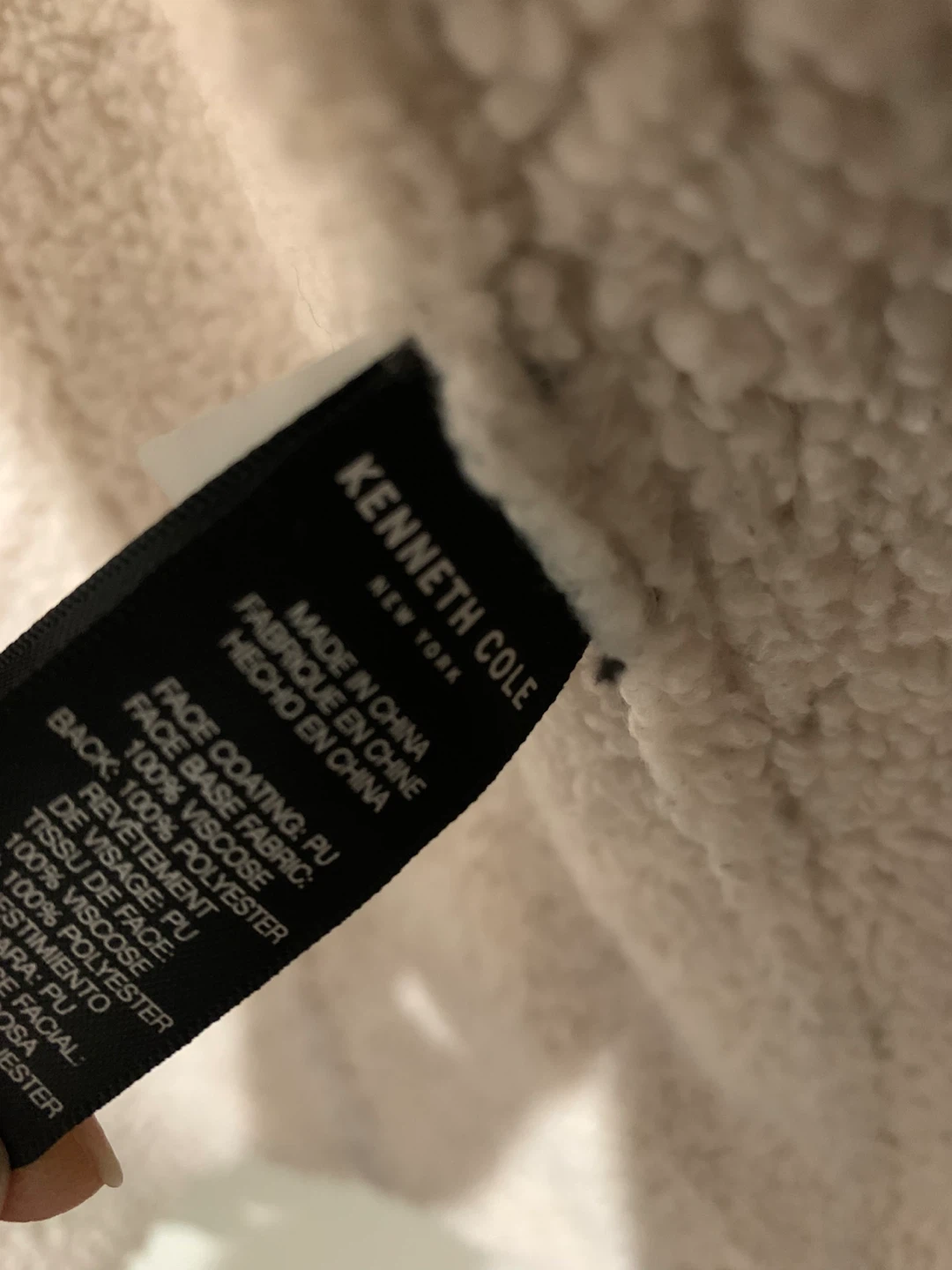 Kenneth Cole Black Faux Leather Sherpa Jacket - photo 4